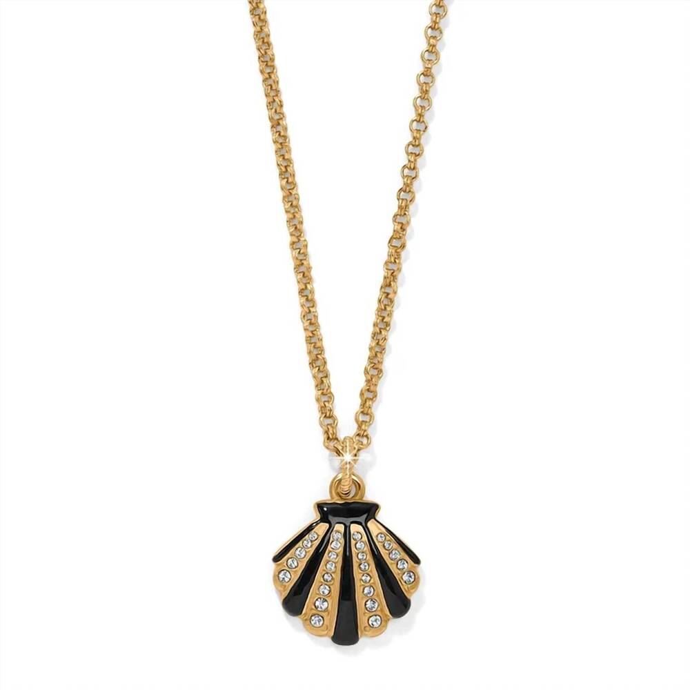 NEW BRIGHTON women's twilight waters shell necklace in gold black